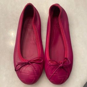 Gucci girls all leather ballet flats worn once for photos!